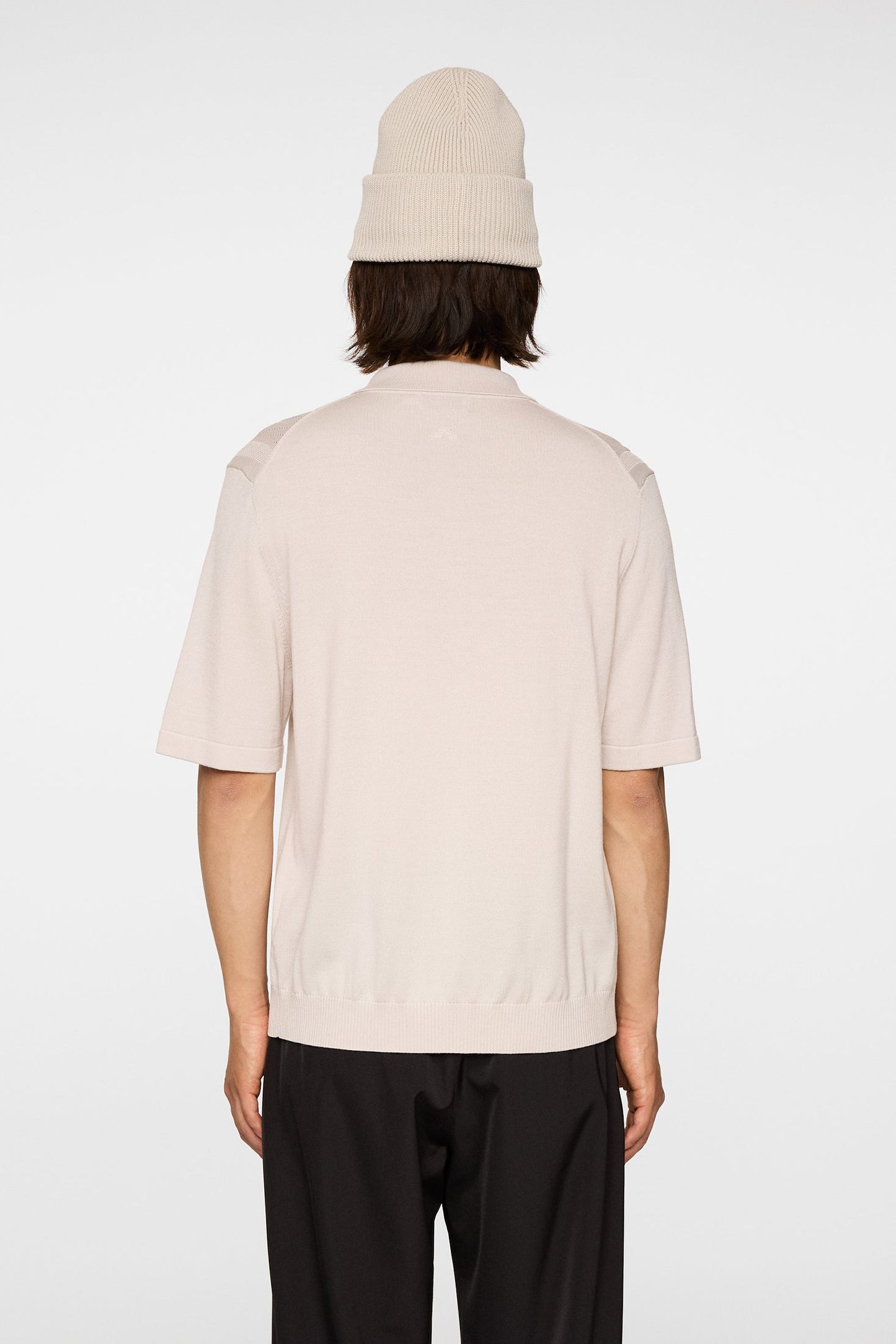 Remy Structure Zip Knit Polo / Moonbeam