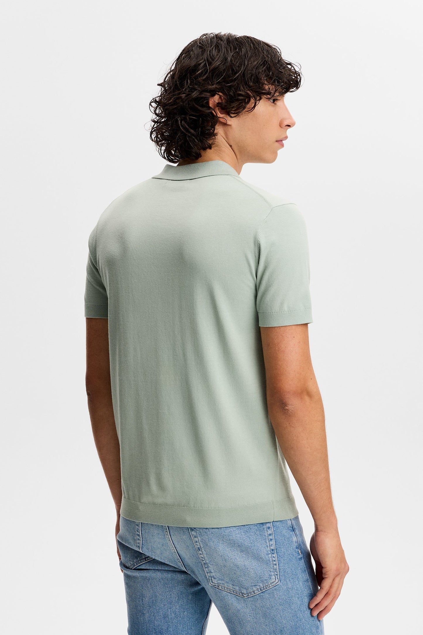 Ridge Knitted Polo / Jadeite