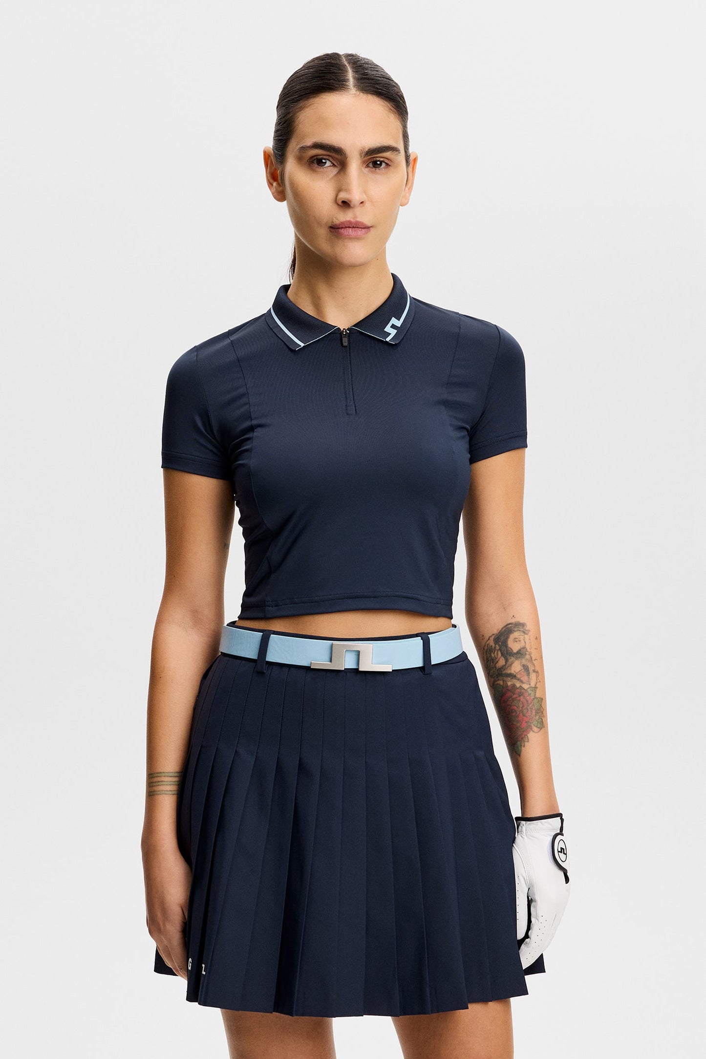 Naomi Cropped Polo / Navy
