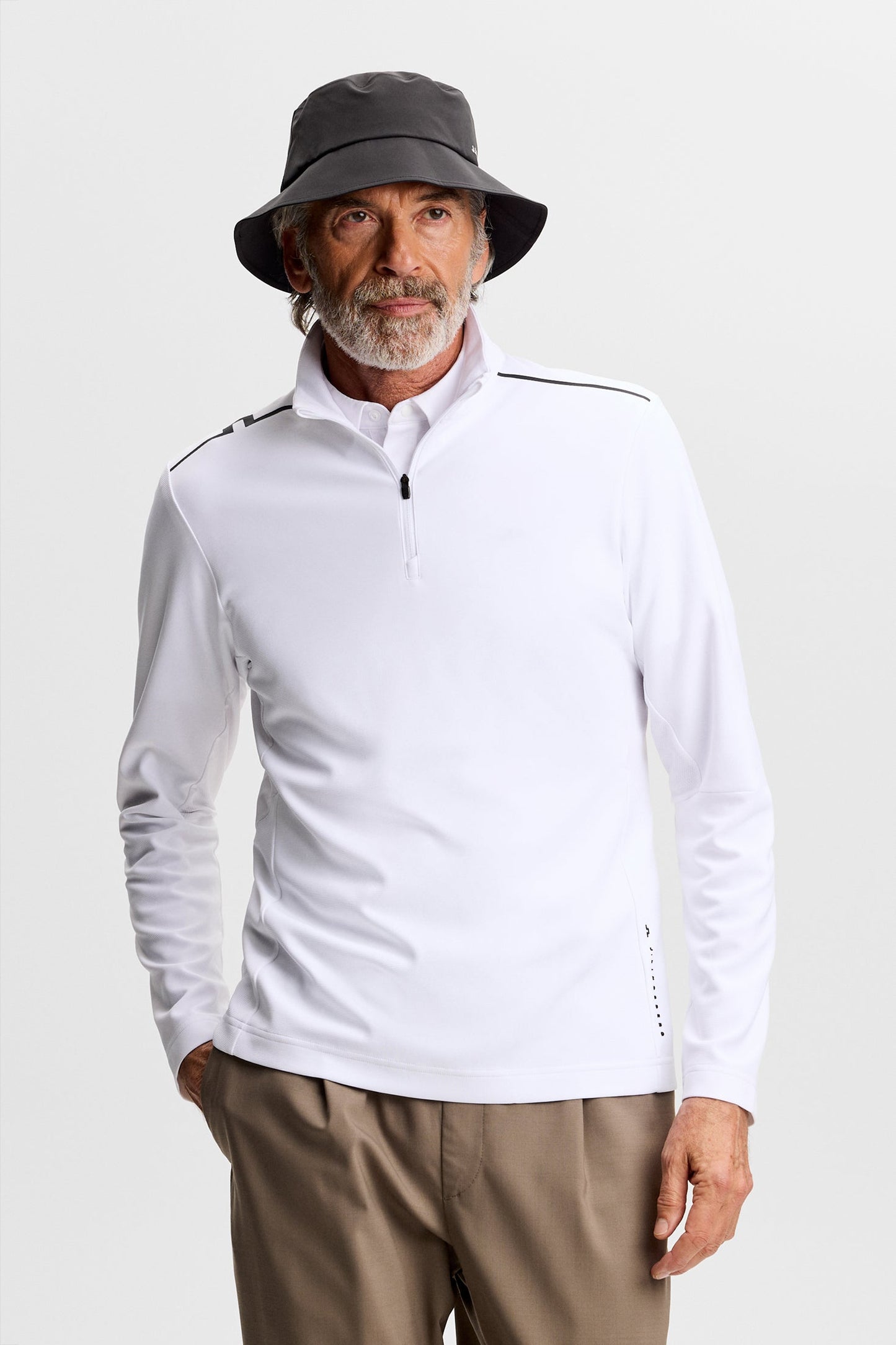 Leon Quarter Zip Mid Layer / White
