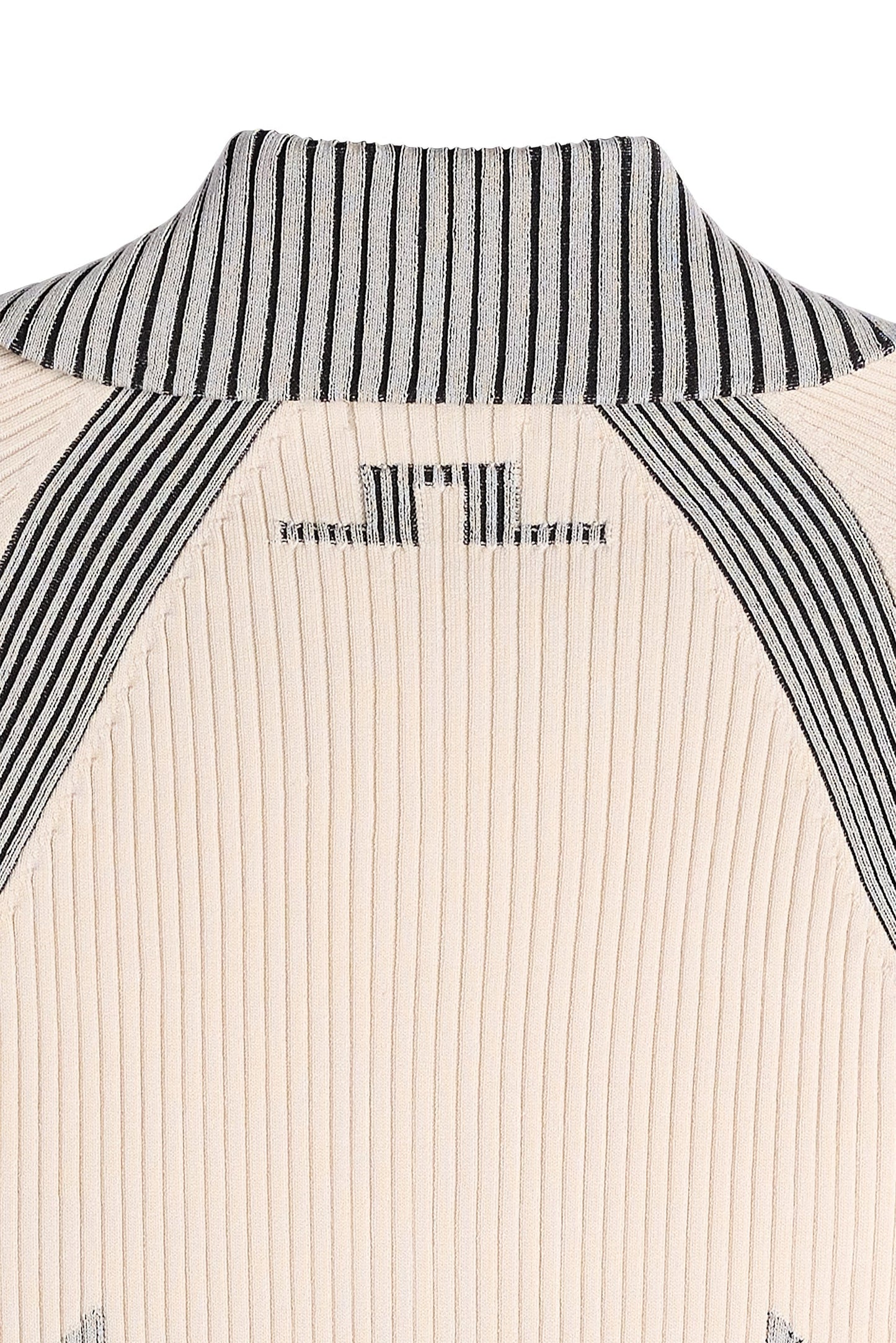 Terri Contrast Rib Zip Sweater / Moonbeam