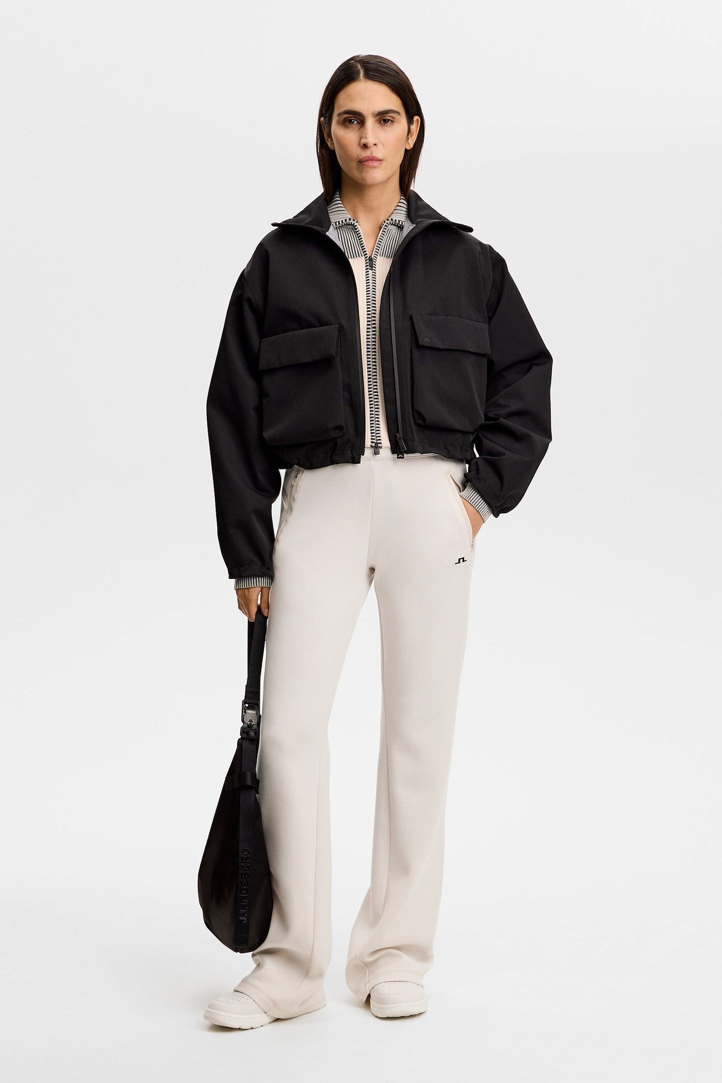 Terri Contrast Rib Zip Sweater / Moonbeam