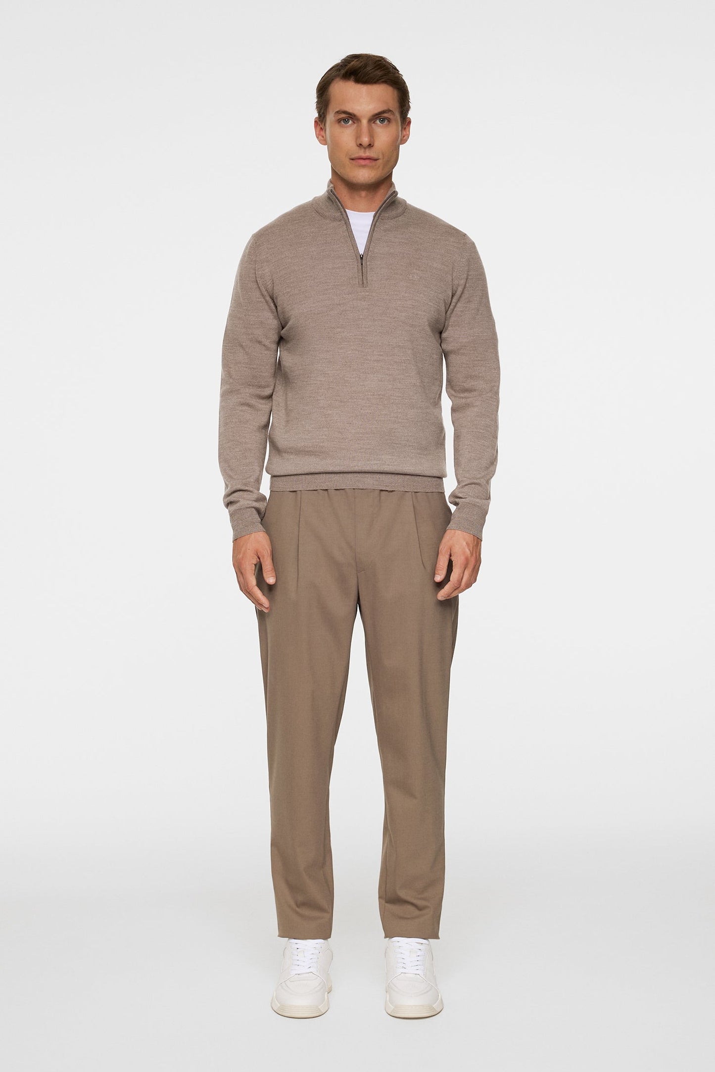Kiyan Merino Quarter Zip / Brindle Melange