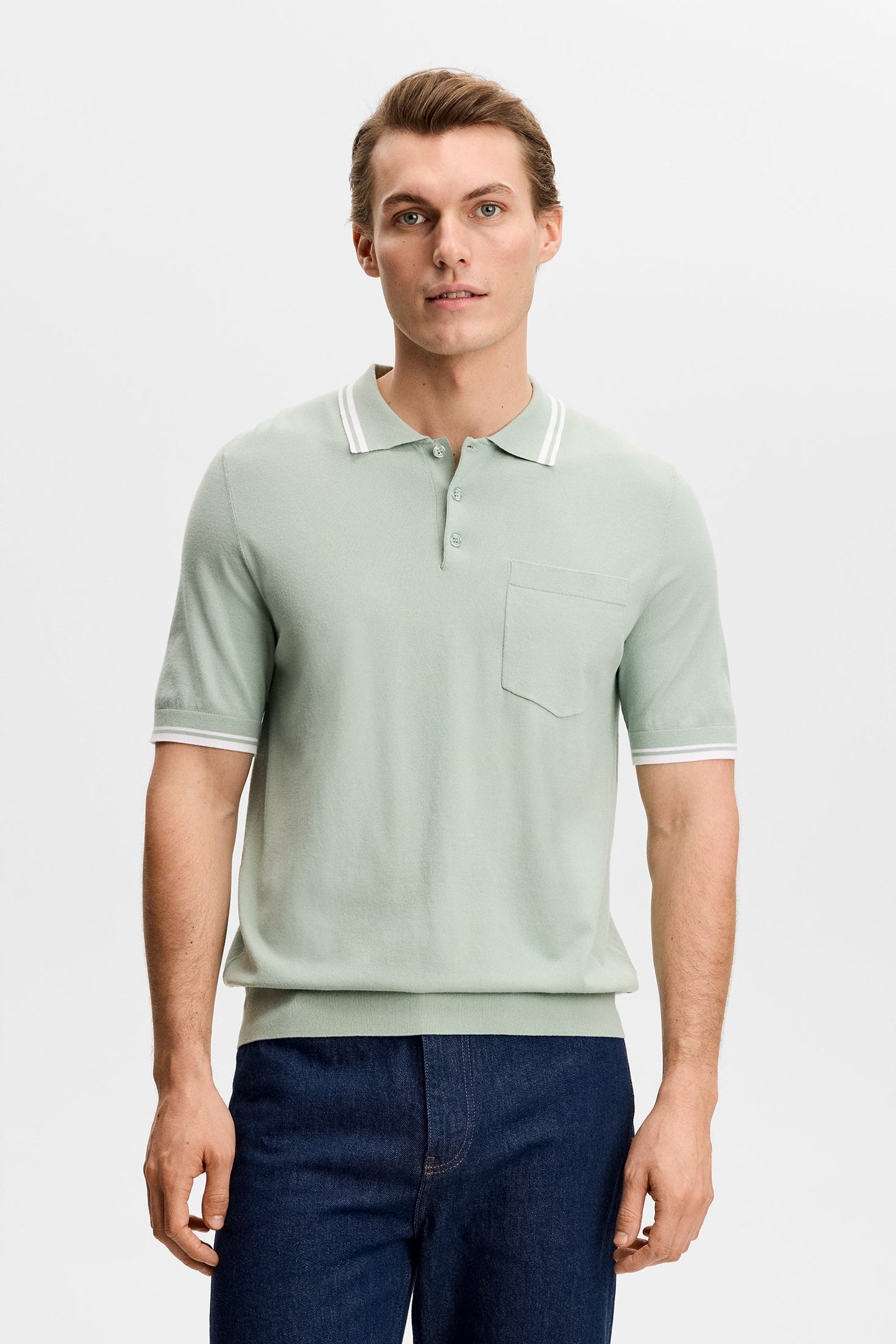 Ramon Knit SS Polo / Jadeite