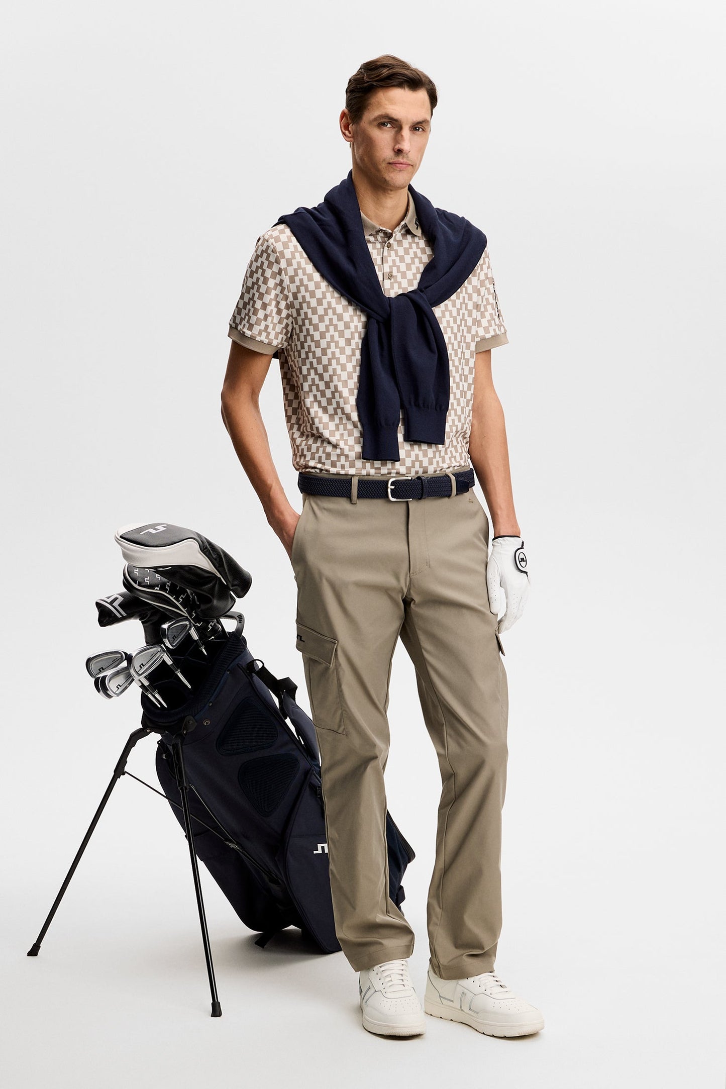 Tour Tech Print Polo / Bridge Stack Brindle M