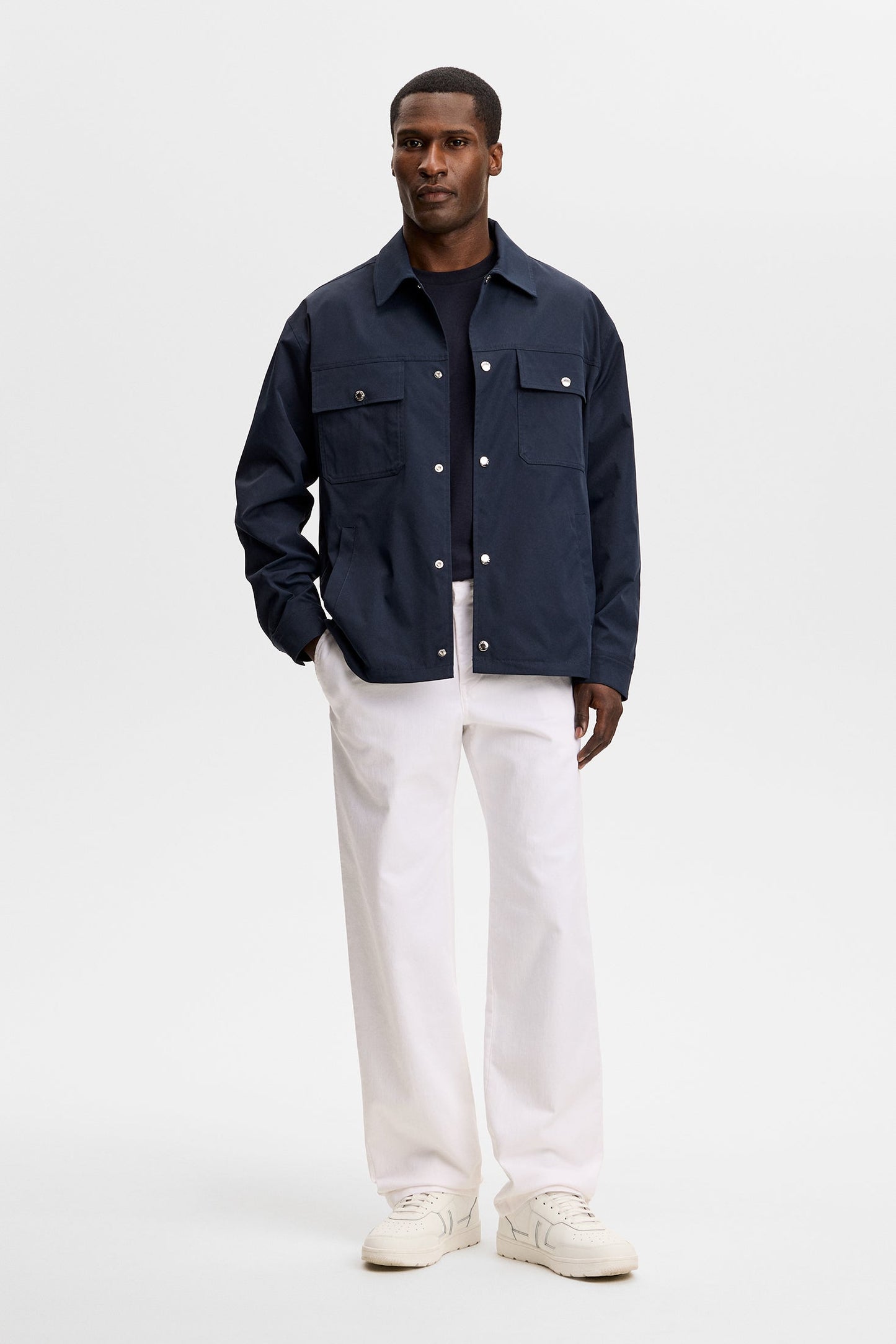 Devyn Straight Cotton Pants / White