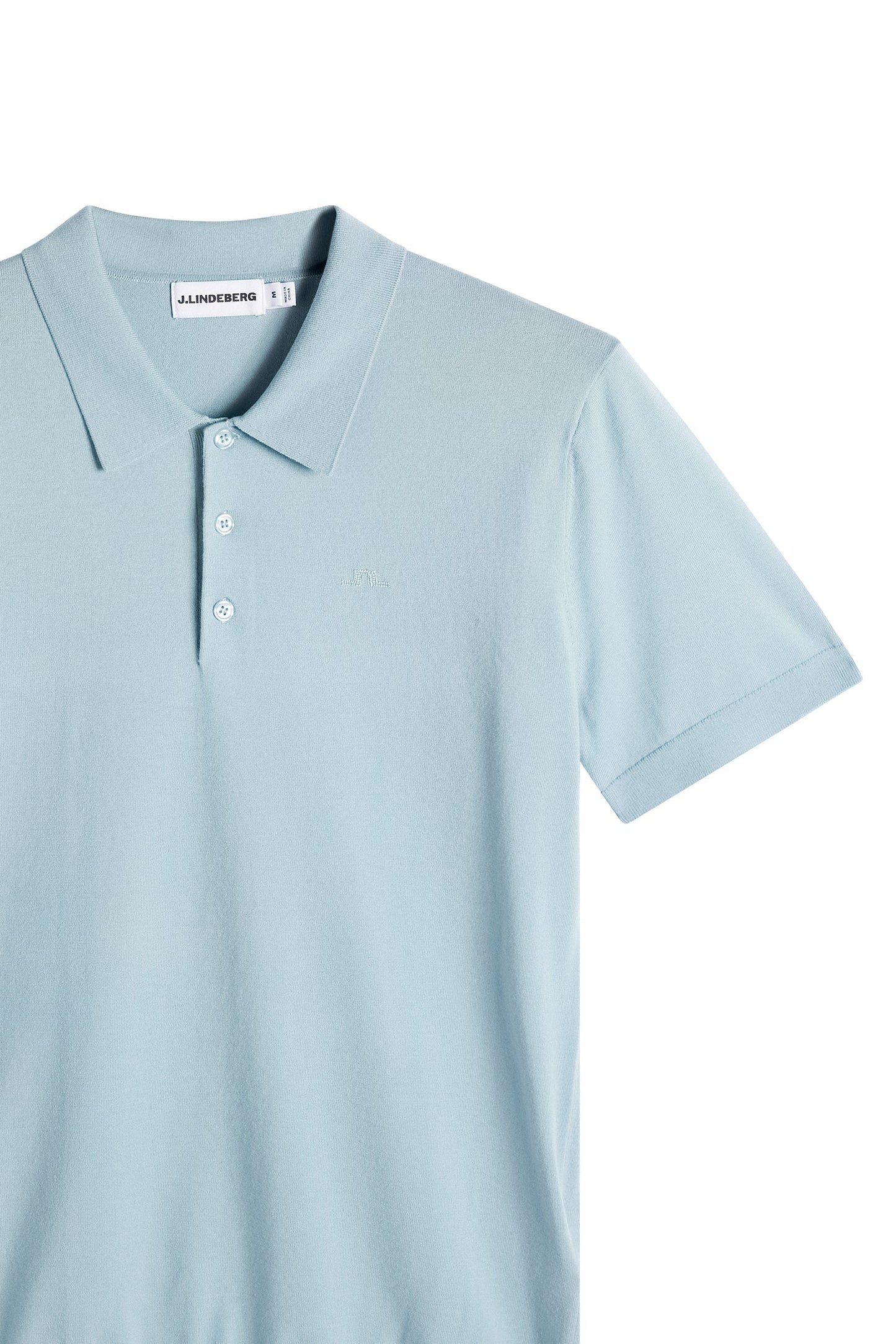 Ridge Knitted Polo / Forget-Me-Not