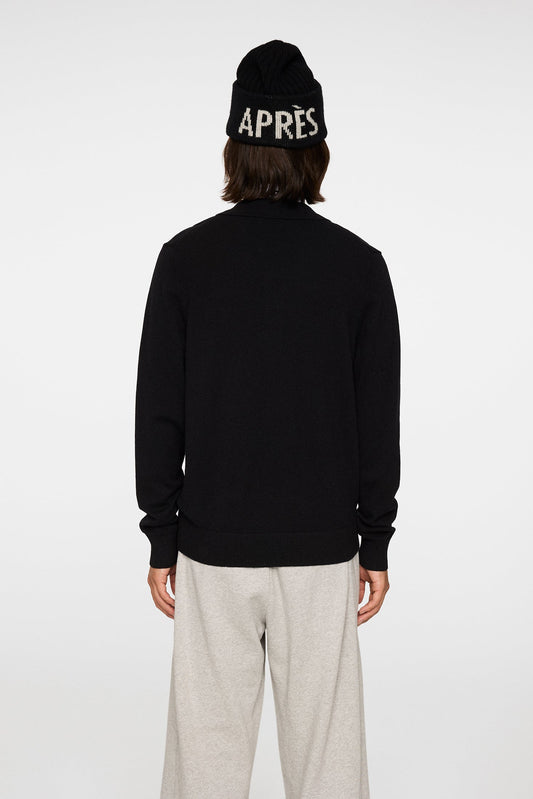 Edgar Knitted Wool Polo / Black