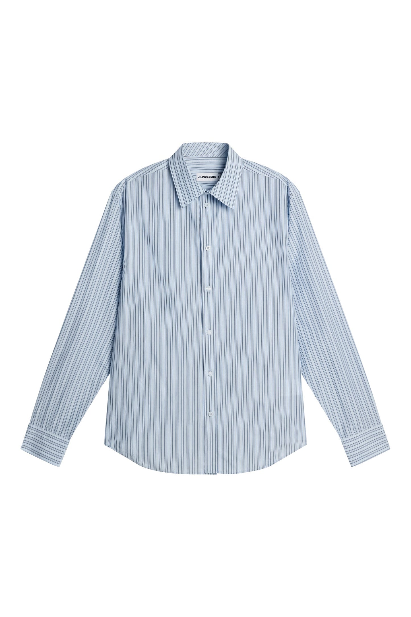 Zachary Cotton Stripe Shirt / Forget-Me-Not