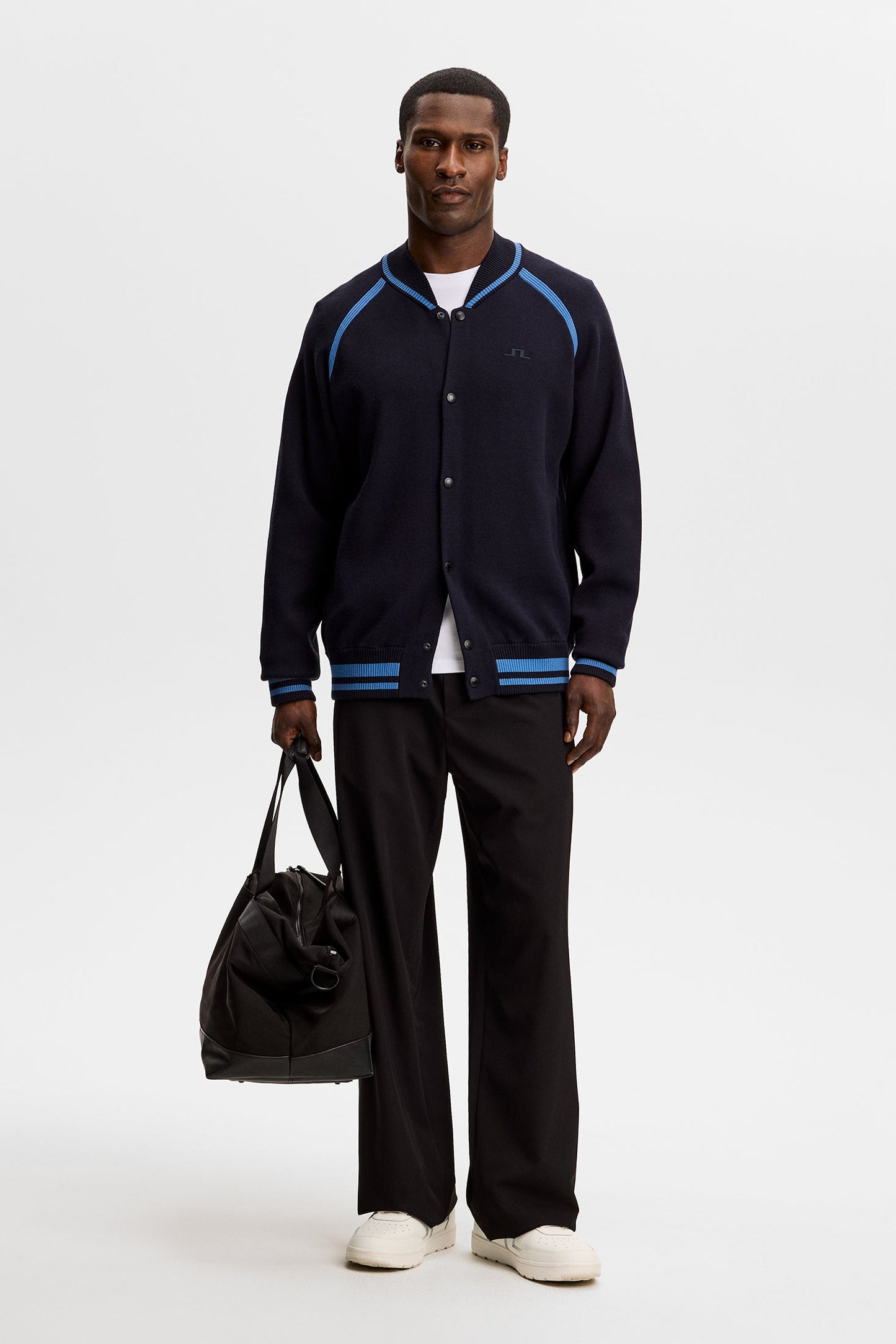 Stanley Jacquard Knit Bomber / Navy