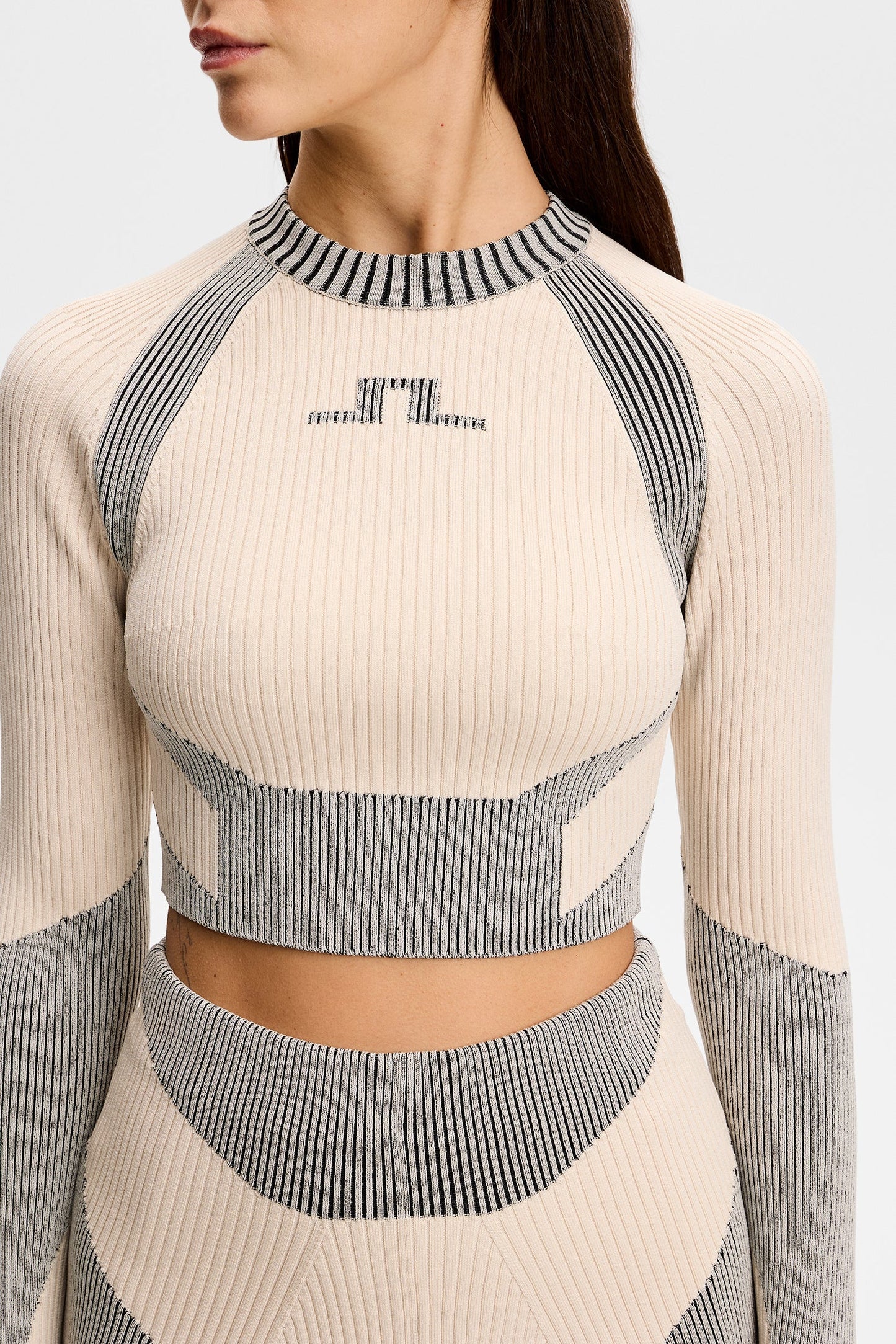 Torie Contrast Rib knit Top / Moonbeam