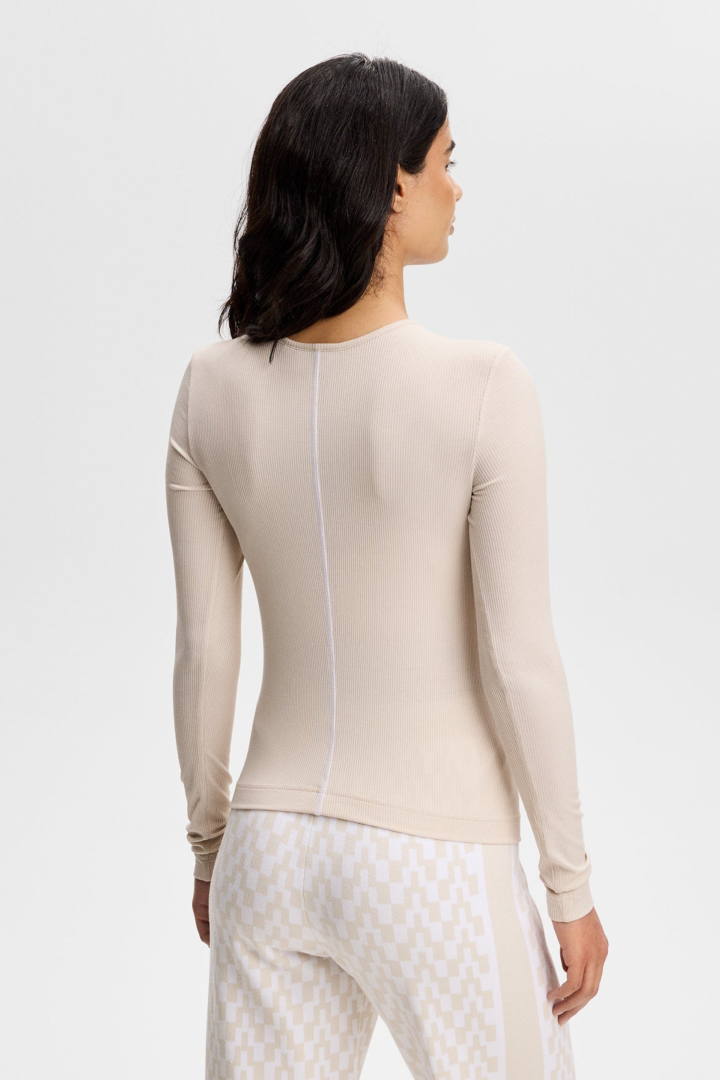 Sanna Rib Henley LS / Moonbeam