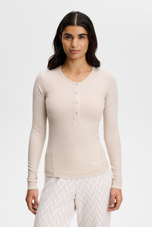 Sanna Rib Henley LS / Moonbeam
