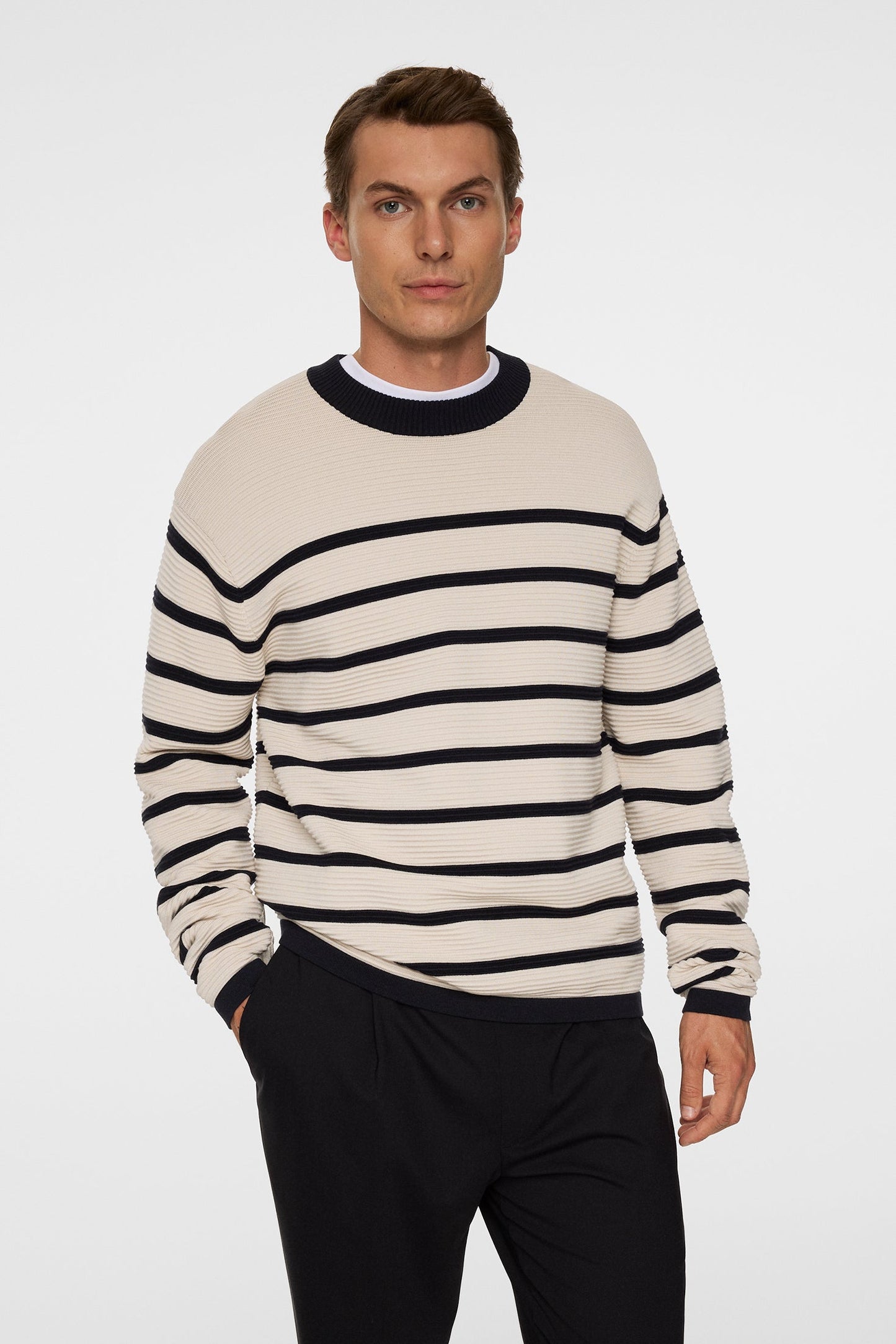 Sawyer Stripe Crew Neck / Moonbeam