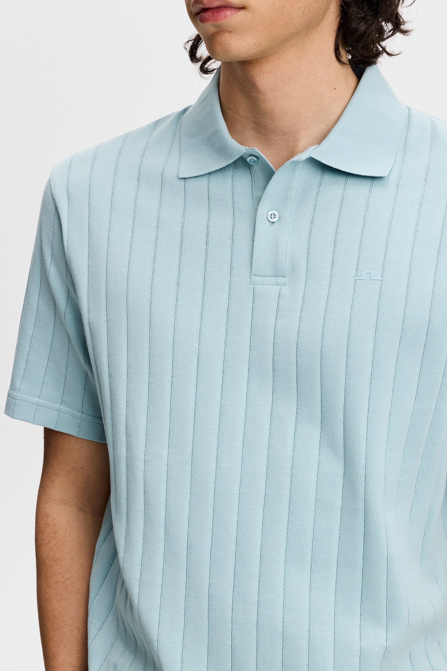 Simon Stripe Polo / Forget-Me-Not