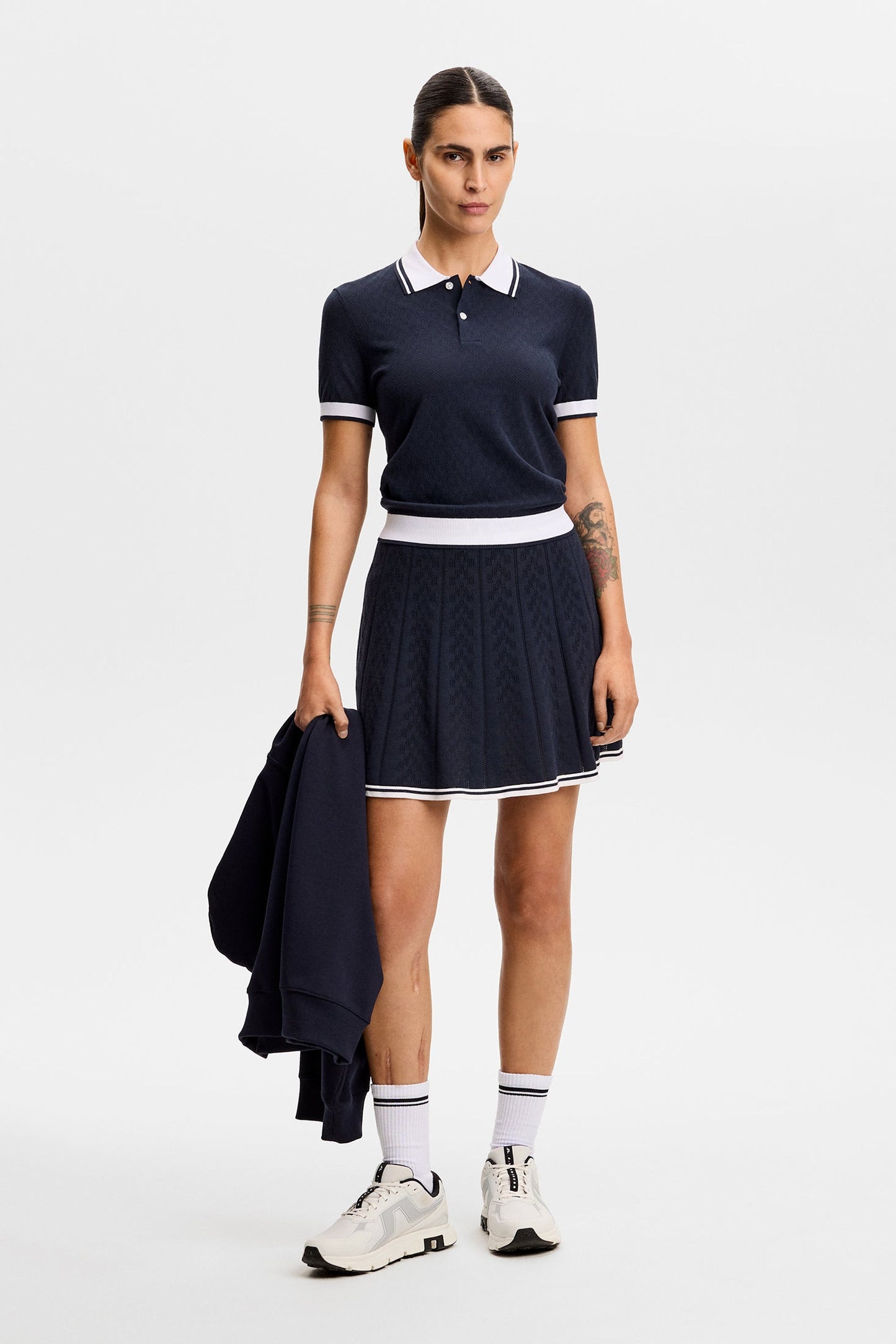 Polly Pointelle Polo / Navy