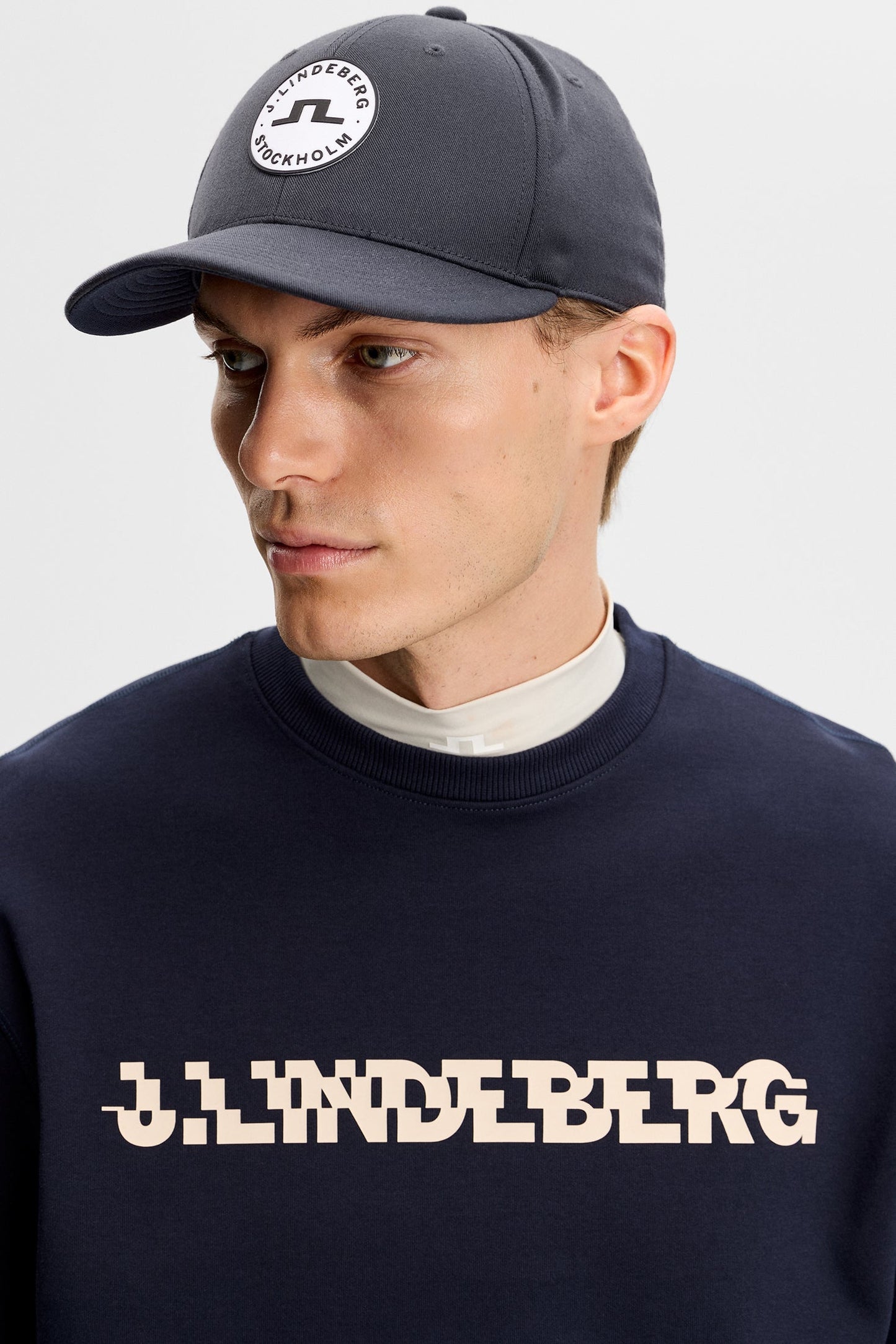 Club Printed  Crew Neck / Navy