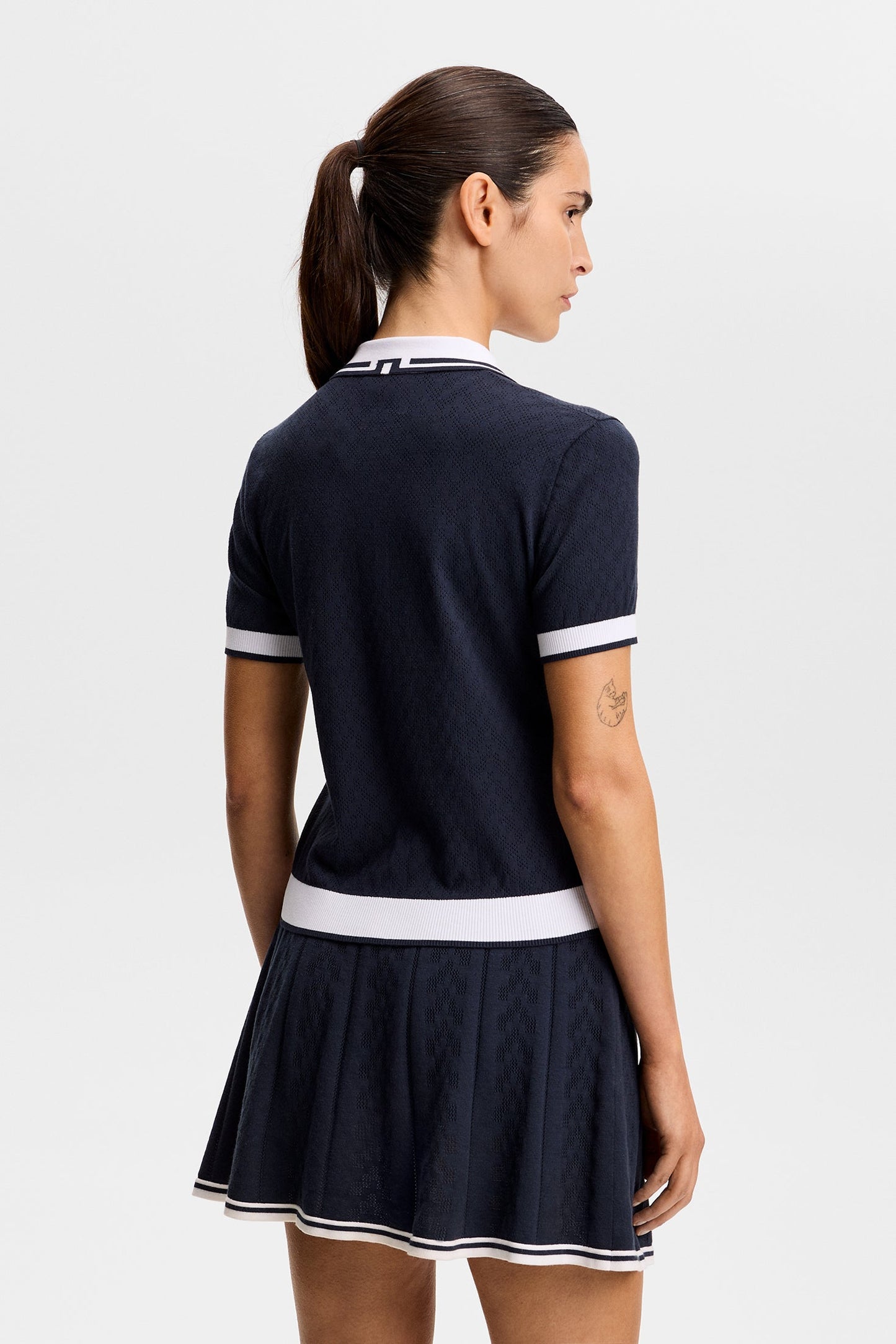 Polly Pointelle Polo / Navy