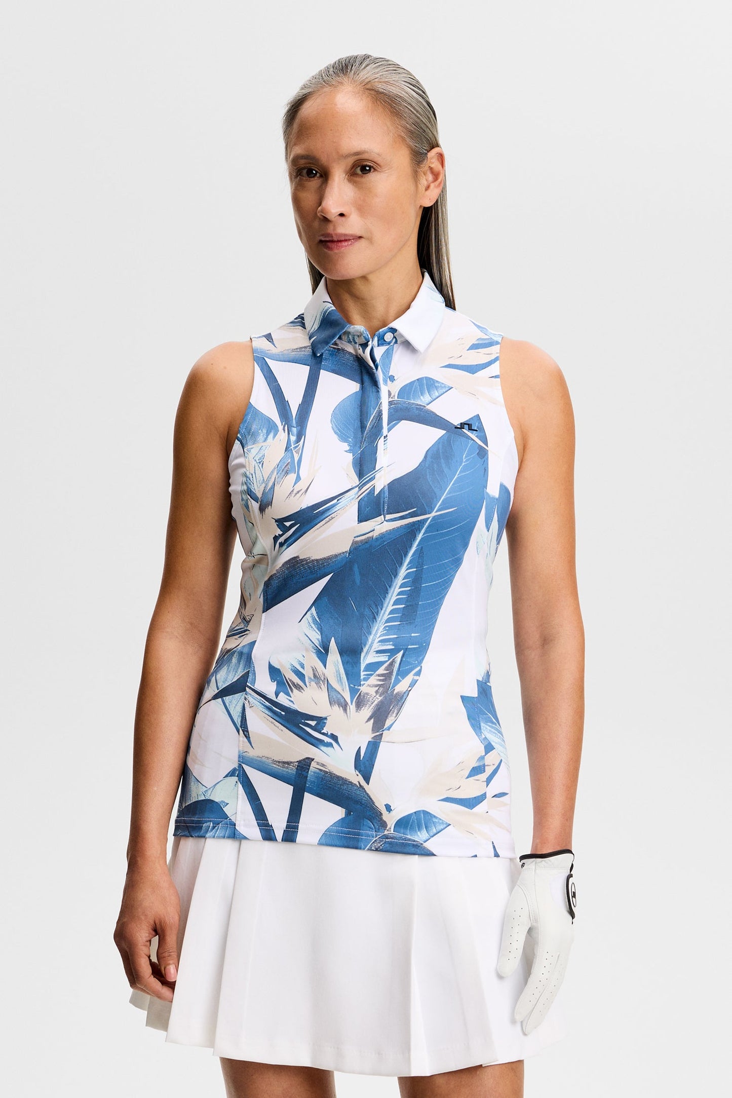 Dena Print Sleeveless Polo / Paradise Skylight M