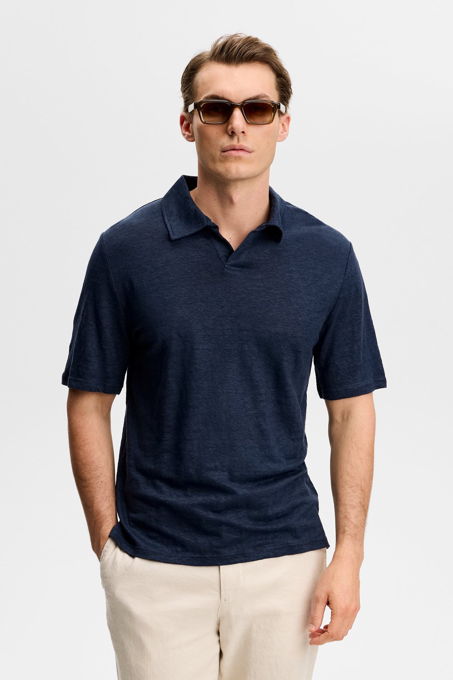 Roy Linen Polo / Navy