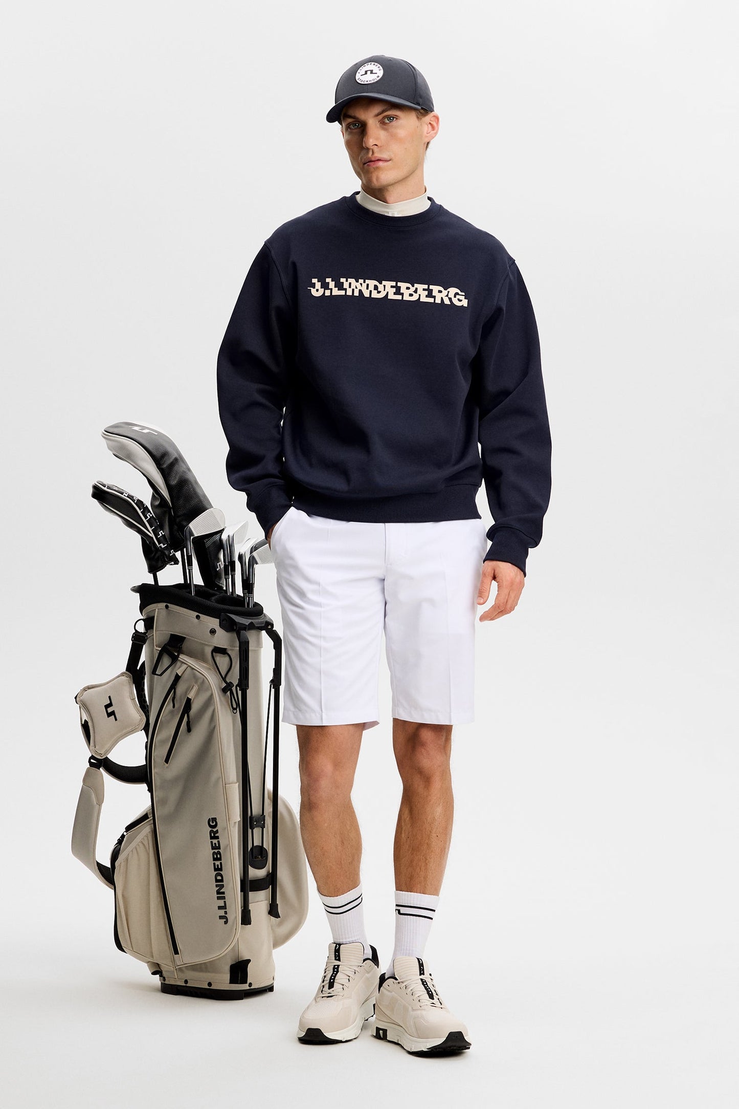 Club Printed  Crew Neck / Navy