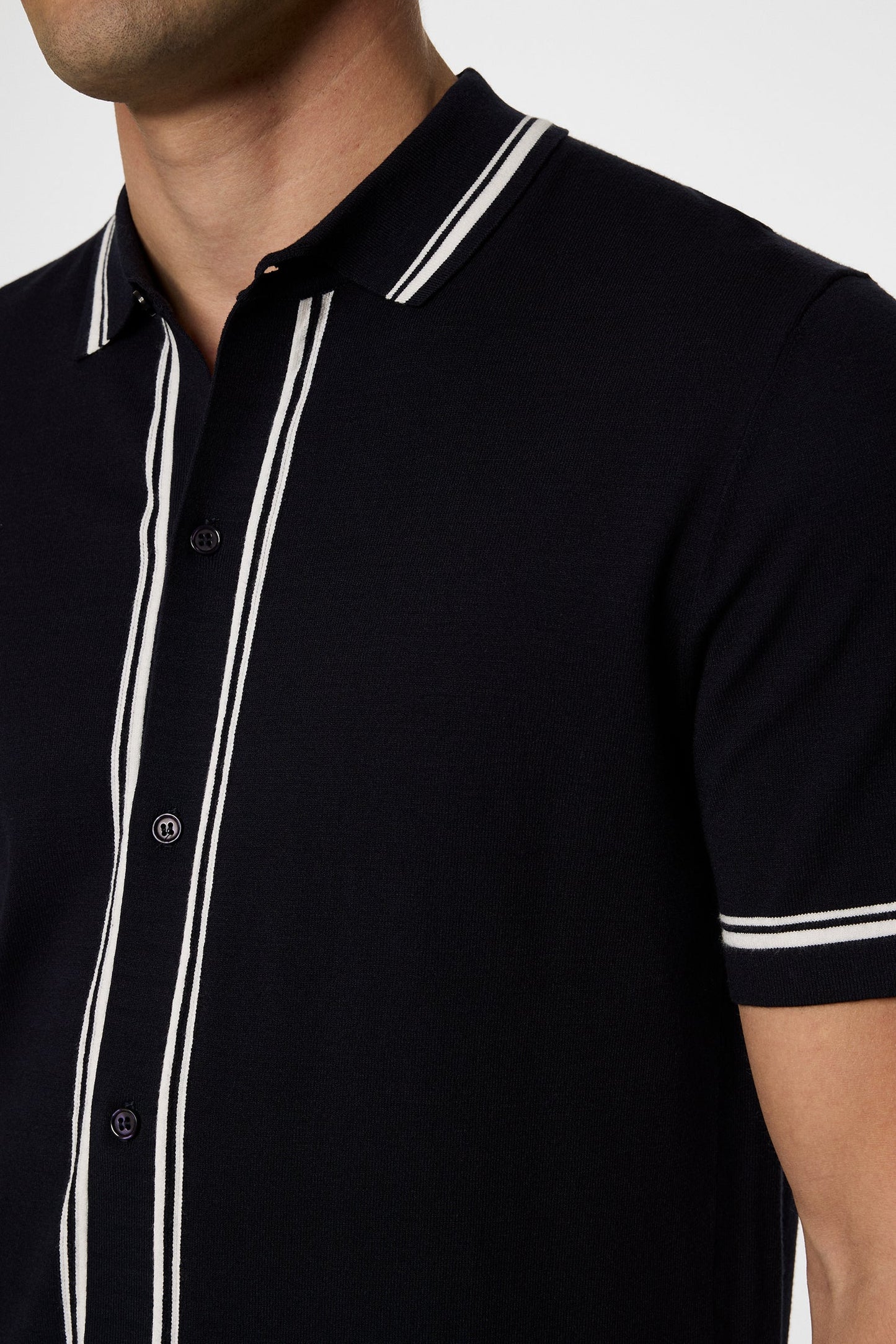 Nicolai Knitted Polo Shirt / Navy