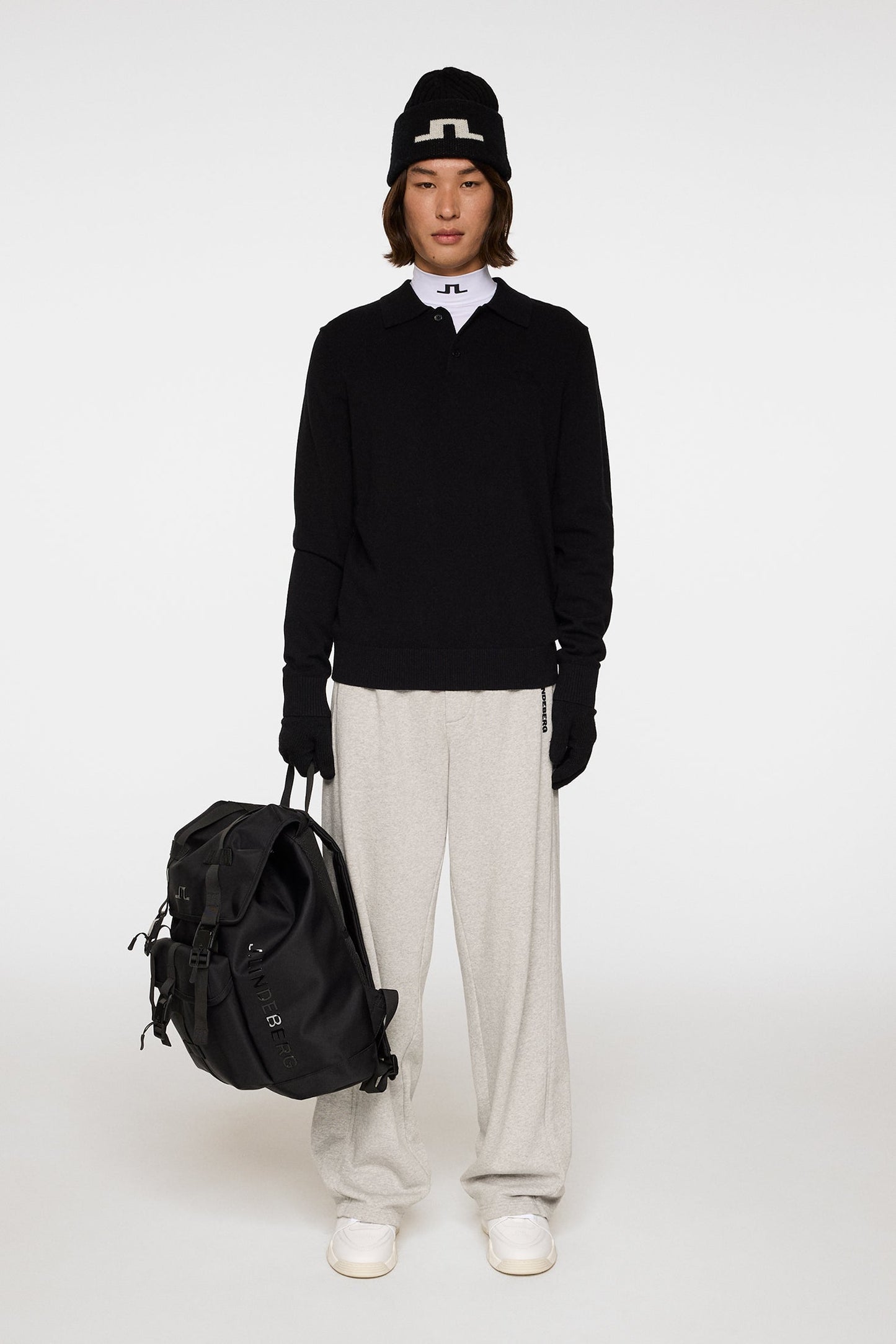 Edgar Knitted Wool Polo / Black