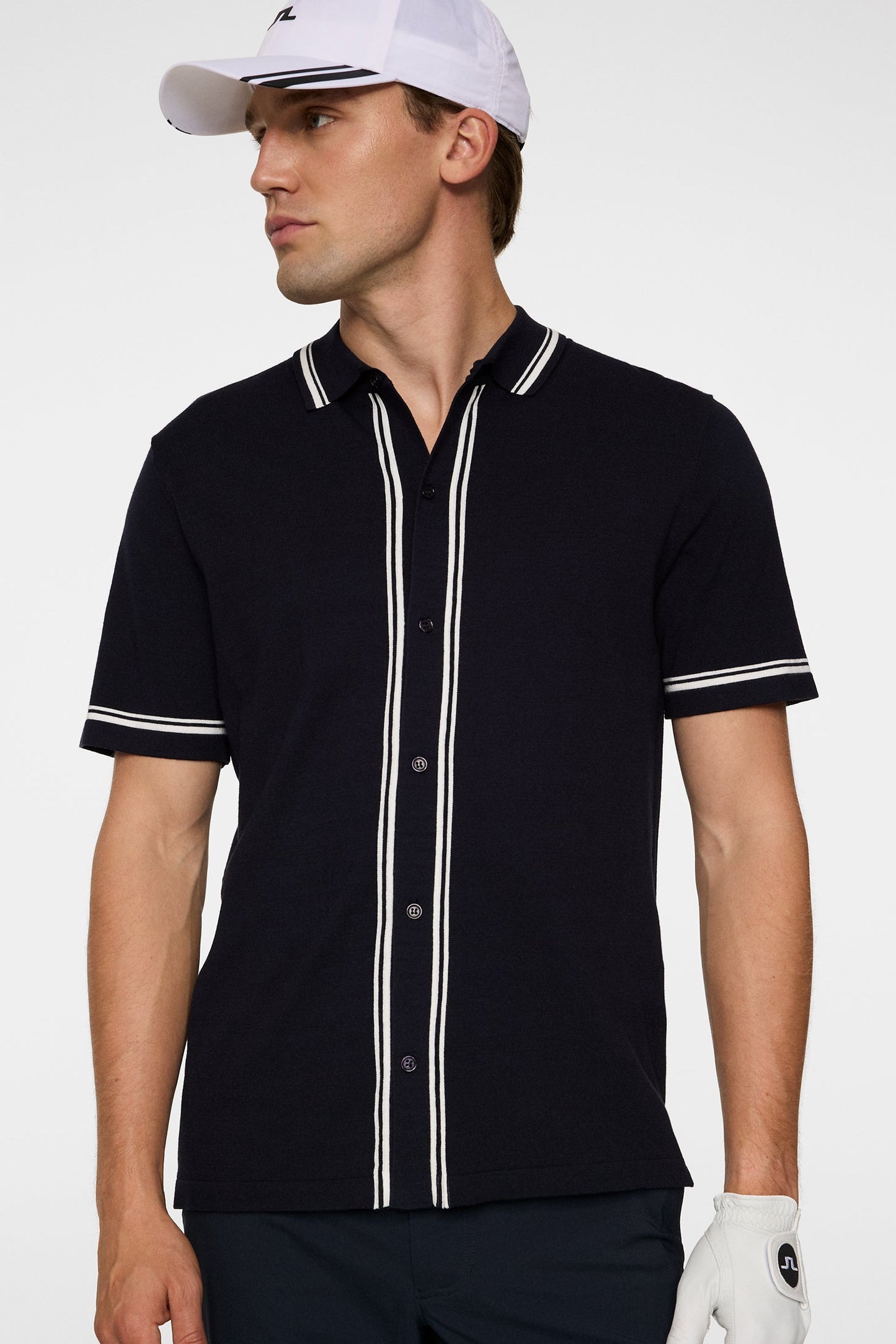 Nicolai Knitted Polo Shirt / Navy