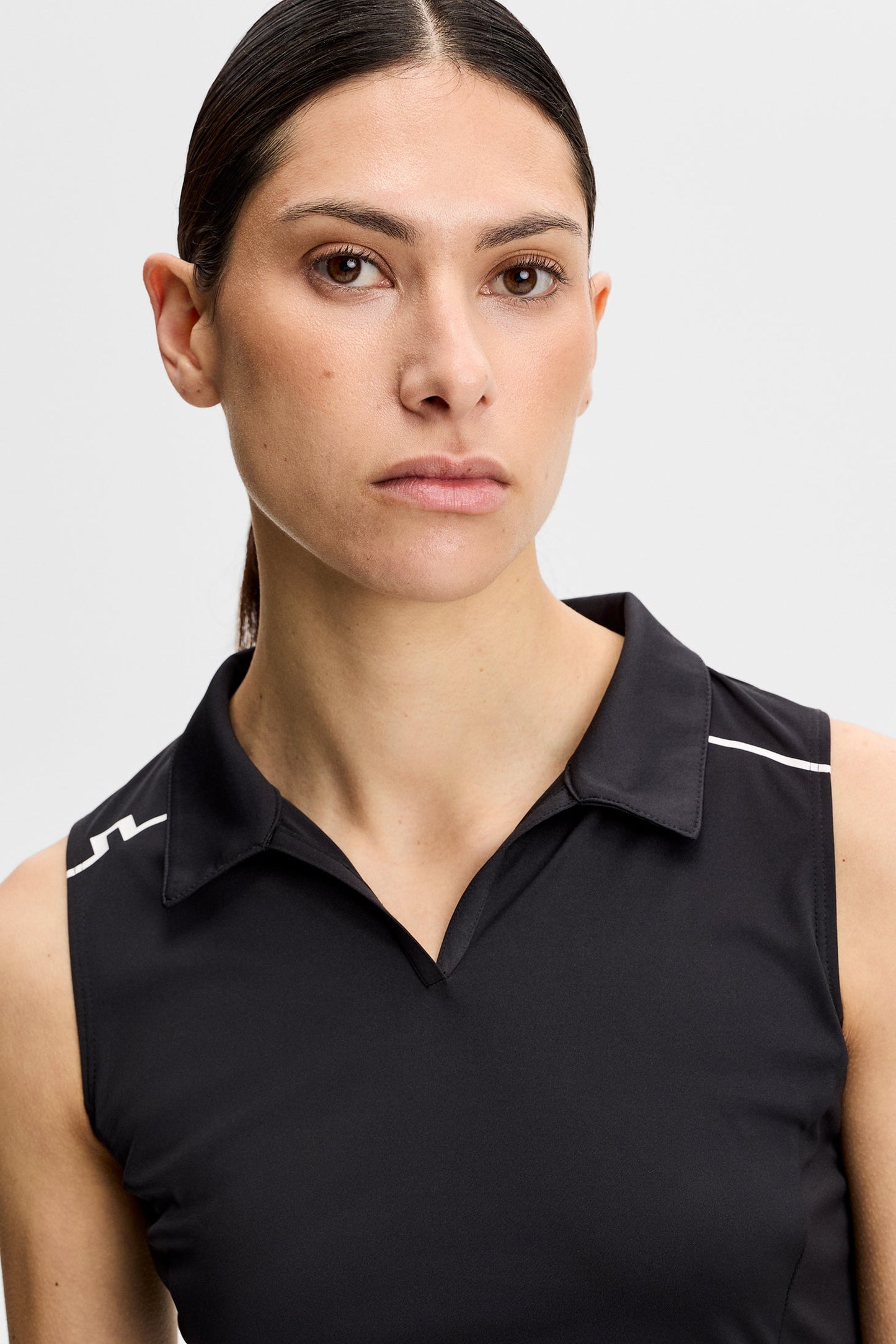 Leah Sleeveless Polo / Black