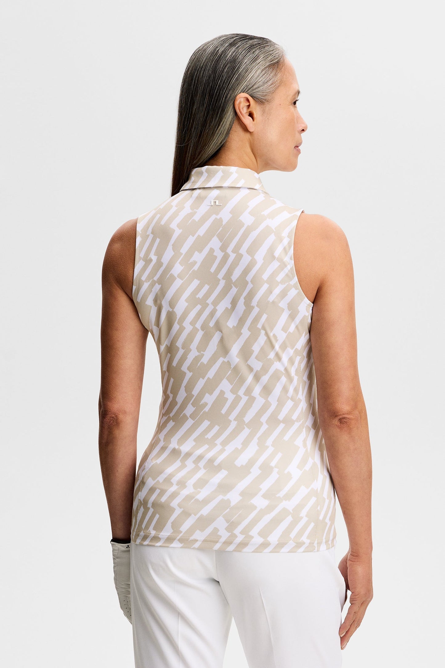 Dena Print Sleeveless Polo / Oak Island Fossil M