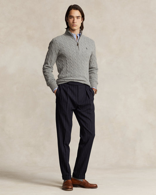 Cable-Knit Quarter-Zip Jumper